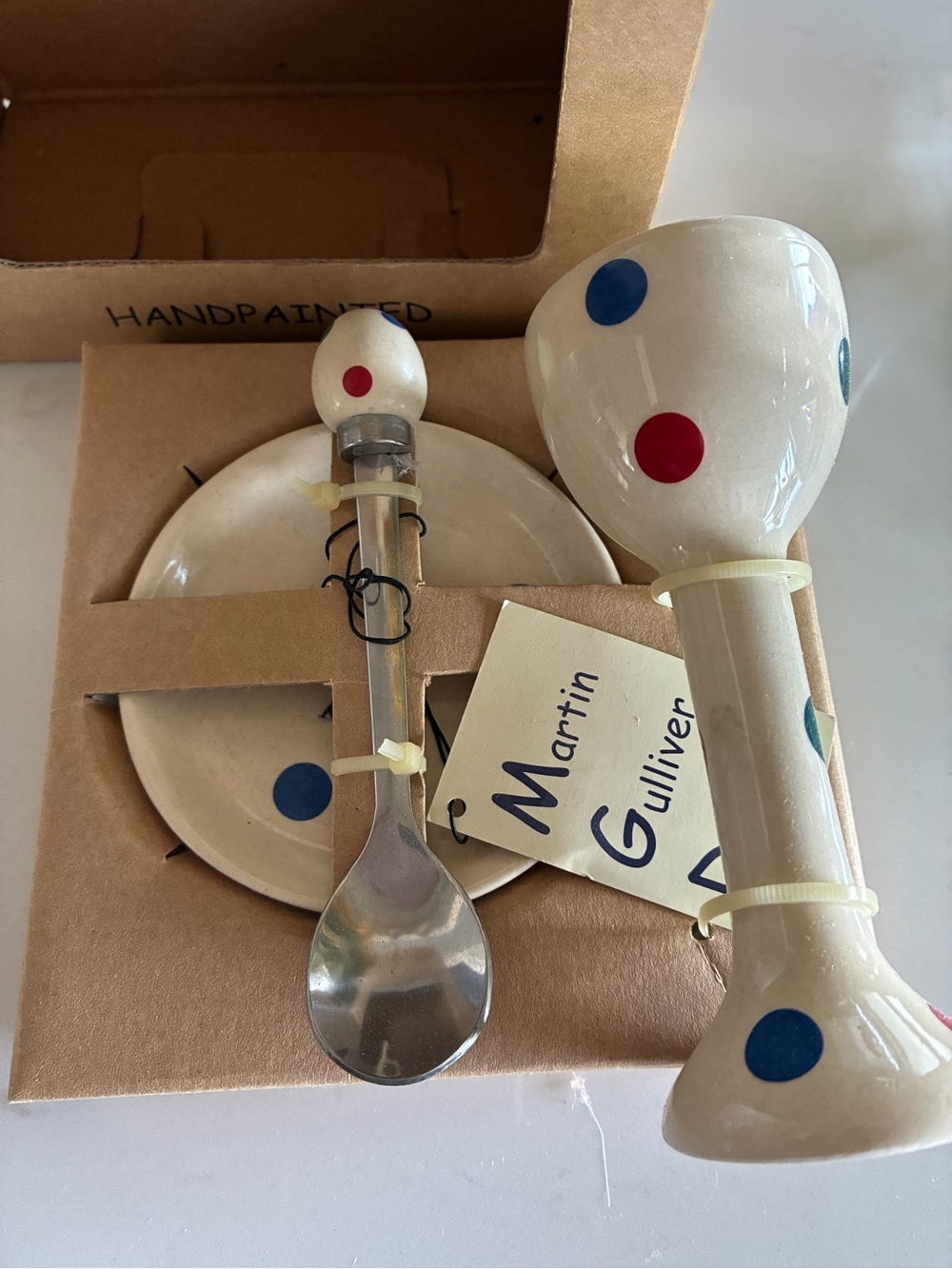 Vintage  Martin Gulliver Designs hand painted  breakfast set in original box